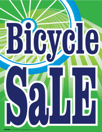 Plastic Window Sign: Bicycle Sale