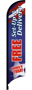 Feather Flag Banner: Free Set-Up & Delivery (Patriotic)(Flag Only)