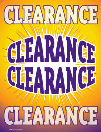 Plastic Window Sign: Clearance