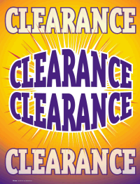 Vinyl Window Sign: Clearance