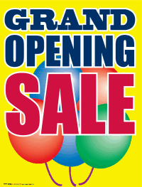 Vinyl Window Sign: Grand Opening Sale