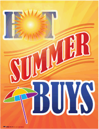 Plastic Window Sign: Hot Summer Buys