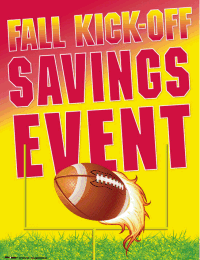 Vinyl Window Sign: Fall Kick Off Savings Event