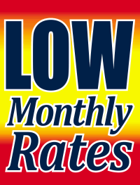 Vinyl Window Sign: Low Monthly Rates โ Inform Promotions