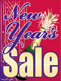 Vinyl Window Sign: New Year's Sale