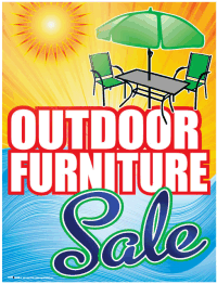Plastic Window Sign: Outdoor Furniture Sale