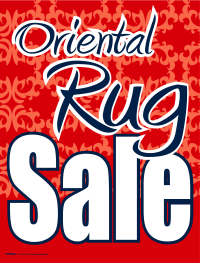 Plastic Window Sign: Oriental Rug Sale