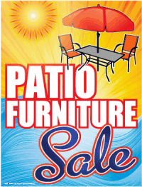 Plastic Window Sign: Patio Furniture Sale