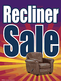 Plastic Window Sign: Recliner Sale