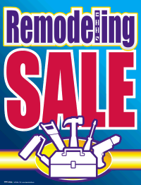 Plastic Window Sign: Remodeling Sale