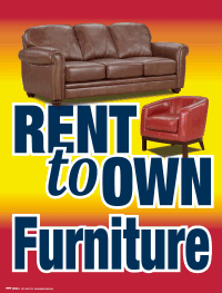 Vinyl Window Sign: Rent To Own Furniture