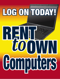 Plastic Window Sign: Rent To Own Computers