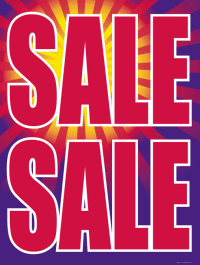 Plastic Window Sign: Sale Sale