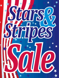 Vinyl Window Sign: Stars & Stripes Sale