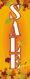 Vinyl Window Sign: Sale (Fall Theme With Leaves)