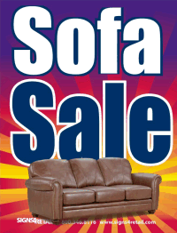 Plastic Window Sign: Sofa Sale