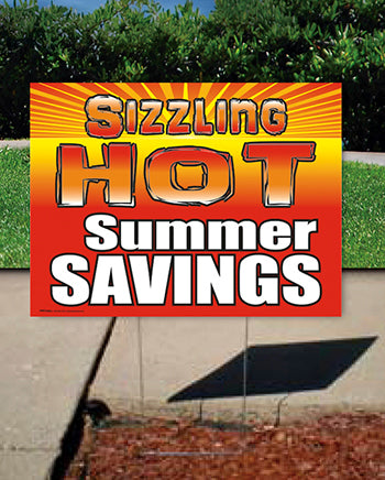Coroplast Yard Sign: Sizzling Hot Summer Savings