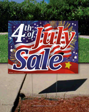 Coroplast Yard Sign: 4th Of July Sale