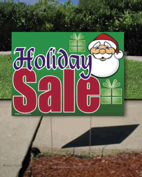 Coroplast Yard Sign: Holiday Sale (Santa)