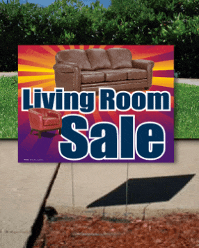 Coroplast Yard Sign: Living Room Sale