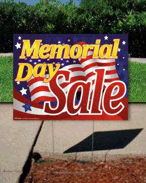 Coroplast Yard Sign: Memorial Day Sale