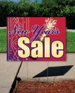 Coroplast Yard Sign: New Years Sale
