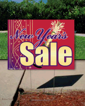 Coroplast Yard Sign: New Years Sale (No Stakes Included)