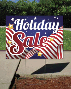 Coroplast Yard Sign: Holiday Sale (Patriotic)