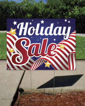 Coroplast Yard Sign: Holiday Sale (Patriotic) (No Stakes Included)