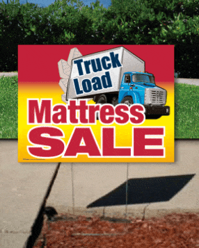 Coroplast Yard Sign: Truckload Mattress Sale (No Stakes Included)