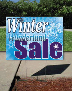 Coroplast Yard Sign: Winter Wonderland Sale (No Stakes Included)