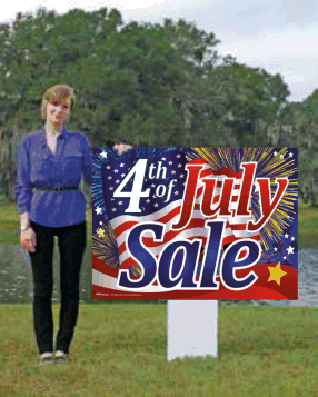 Giant XL Double-Sided Yard Sign:4th Of July Sale (No Stakes Included)