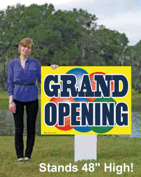 Giant XL Double-Sided Yard Sign: Grand Opening (No Stakes Included)