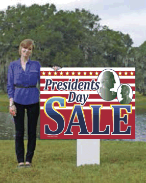 Giant XL Double-Sided Yard Sign: Presidents Day Sale