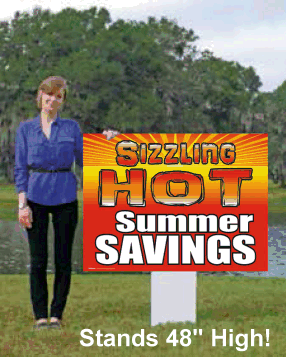 Giant XL Double-Sided Yard Sign: Sizzling Hot Summer Savings