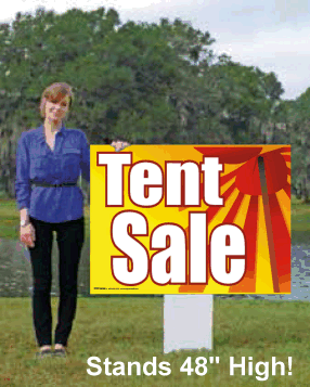 Giant XL Double-Sided Yard Sign: Tent Sale (No Stakes Included)