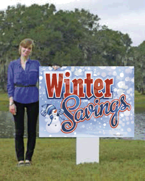 Giant XL Double-Sided Yard Sign: Winter Savings