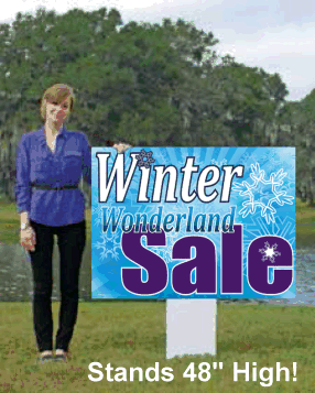 Giant XL Double-Sided Yard Sign: Winter Wonderland Sale (No Stakes Included)