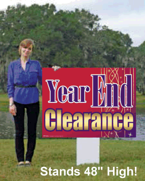 Giant XL Double-Sided Yard Sign: Year End Clearance (No Stakes Included)